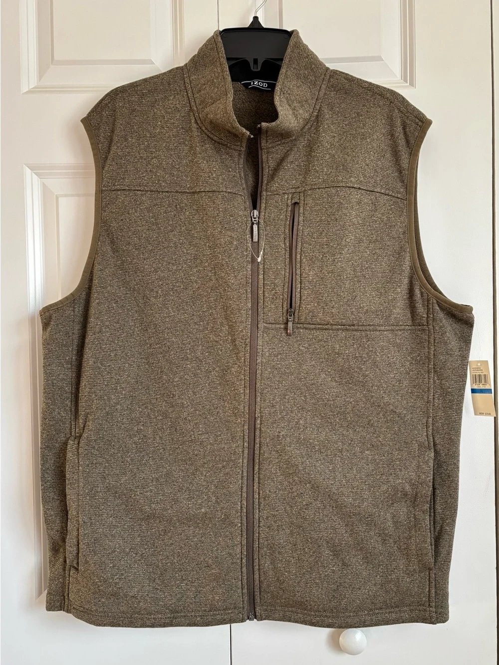 Men's Brown Full-Zip Fleece Vest